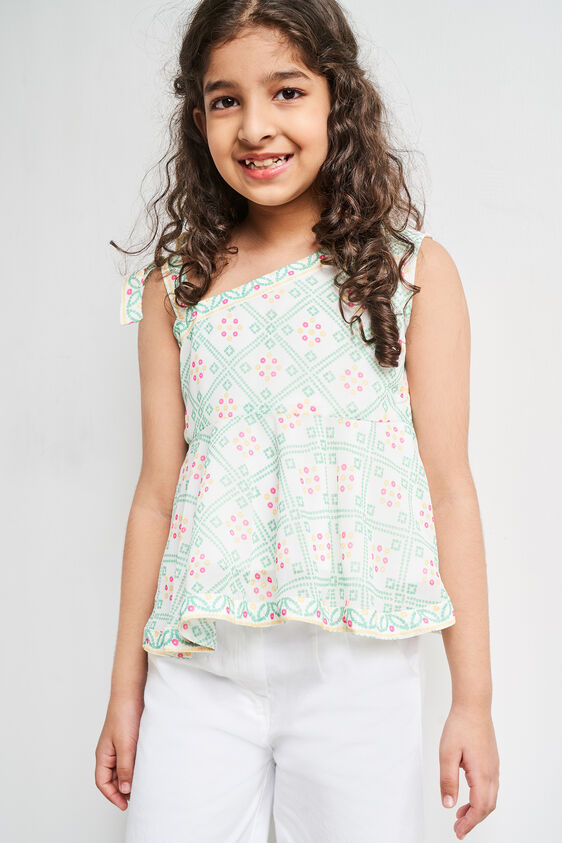 White Sleeveless Flared Top, White, image 3